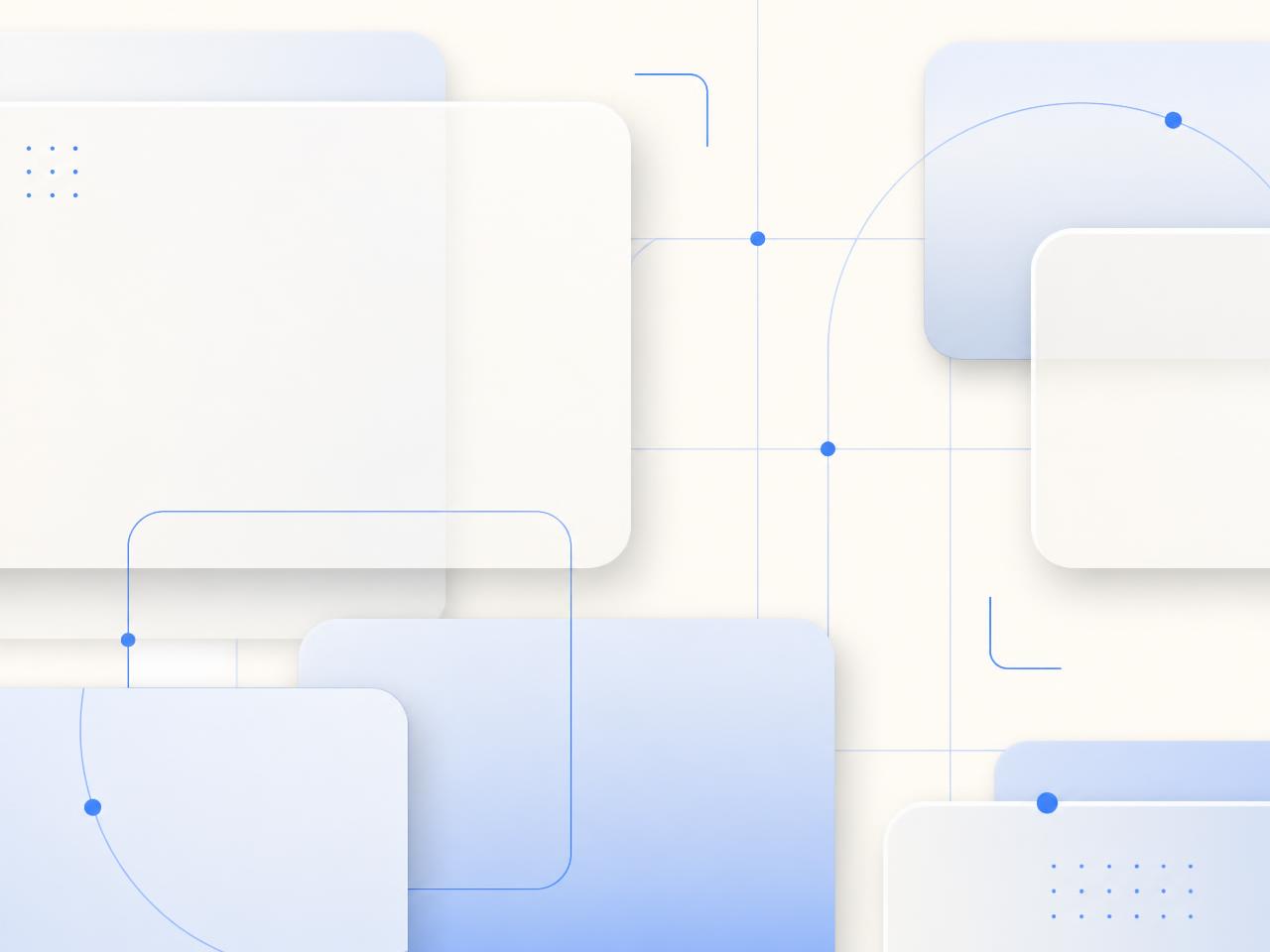 Abstract illustration of layered code editor panels